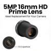 16mm HD Single Prime Lens Replacement Accessory, 5MP, F2.0 Wide Angle, Black - Fast Focusing, Stable Imaging, Versatile Compatibility for Cameras view 2
