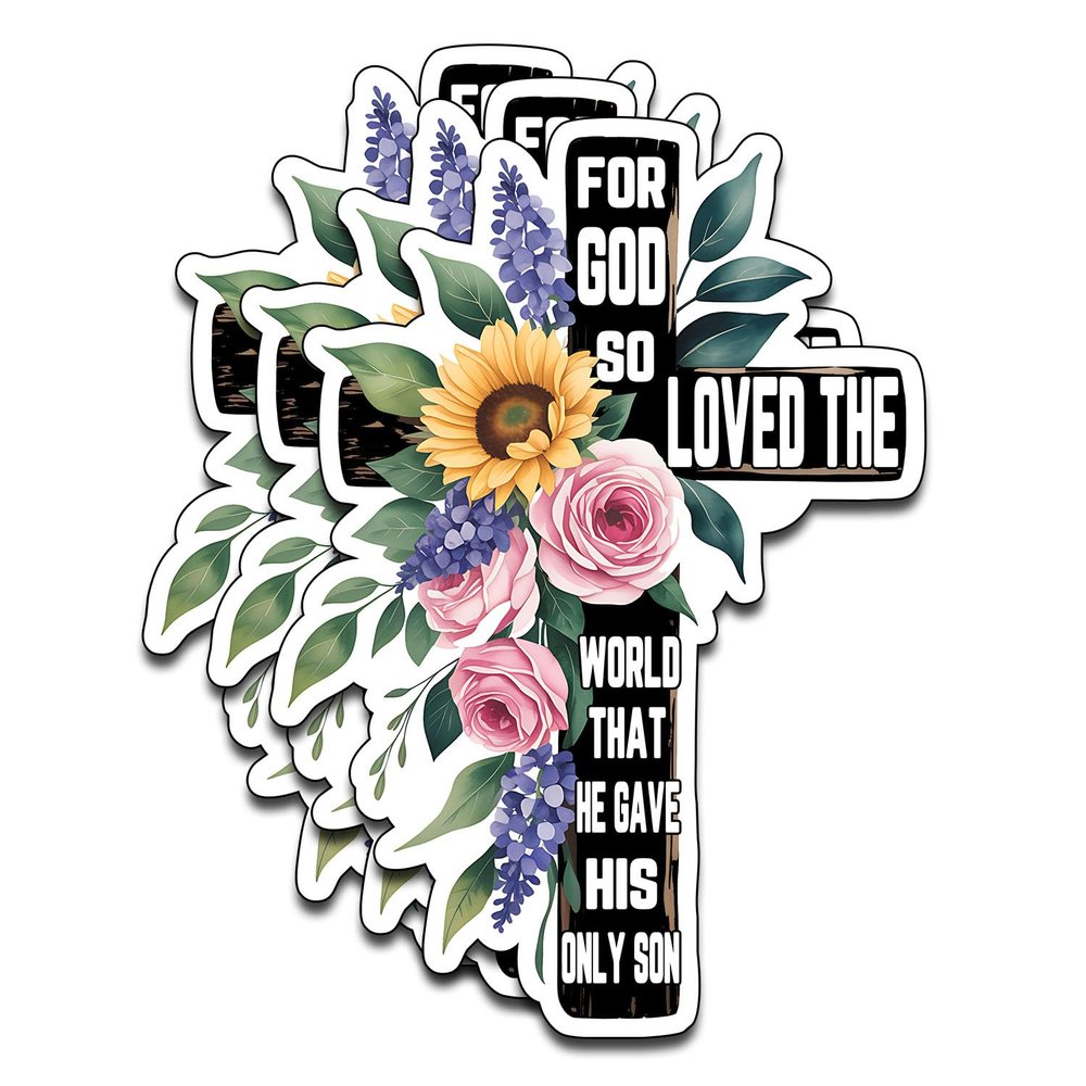 (3PCS) for God So Loved Vinyl Sticker Pack Durable Waterproof Stickers for Laptop Water Bottle Car Bumper Phone Case