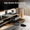 Fenge Monitor Stand, Dual Monitor Riser, 42.5inch Large Desk Computer Monitor Stand Riser with Drawer, 2 Tier Wood & Acrylic Desktop Organizer with Cable Management view 3