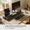 Fenge Monitor Stand, Dual Monitor Riser, 42.5inch Large Desk Computer Monitor Stand Riser with Drawer, 2 Tier Wood & Acrylic Desktop Organizer with Cable Management view 4