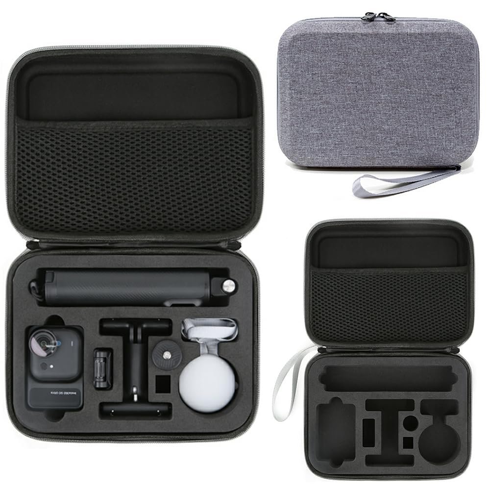 XYYORITRIX Carrying Case for Insta360 Go Ultra Camera Storage Bag EVA Protective Case Large Capacity Storage Handbag Dustproof Shockproof Compact Design Portable (Gray)
