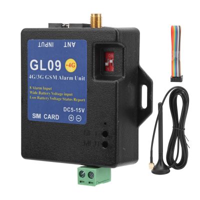 4G GSM Alarm Security System GL09 US Version, 8 - Channel Input Module, DC 5V - 15V Black - Low Consumption, Remote Alert, Home and Warehouse Protection (Type 2)