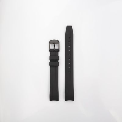 20mm & 22mm Curved-End Rubber Watch Strap, Compatible with Tissot T120 Seastar T120407A / T120417A - Black & Orange Silicone Watch Strap/Wrist Band (blue, 22mm) (black, 20mm)