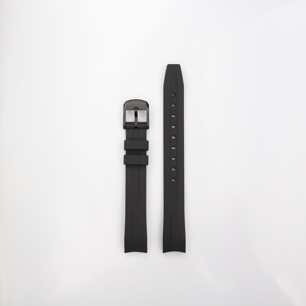 20mm & 22mm Curved-End Rubber Watch Strap, Compatible with Tissot T120 Seastar T120407A / T120417A - Black & Orange Silicone Watch Strap/Wrist Band (blue, 22mm) (black, 20mm)