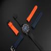 20mm & 22mm Curved-End Rubber Watch Strap, Compatible with Tissot T120 Seastar T120407A / T120417A - Black & Orange Silicone Watch Strap/Wrist Band (blue, 22mm) (black, 20mm) view 2