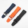 20mm & 22mm Curved-End Rubber Watch Strap, Compatible with Tissot T120 Seastar T120407A / T120417A - Black & Orange Silicone Watch Strap/Wrist Band (blue, 22mm) (black, 20mm) view 3