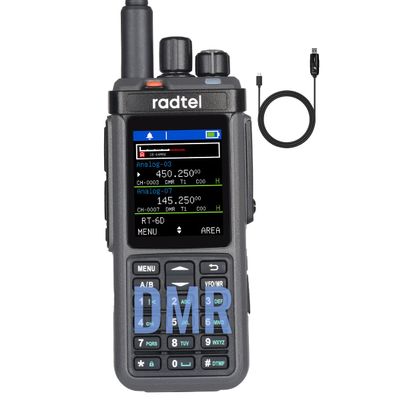Radtel RT-6D DMR Radio 500K Contacts Dual Band Walkie Talkie Dual Time Slot Two Way Radio Tier 1+2 Ham Radio Long Distance 1024 Channels Type C Charge