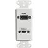 HDMI and USB-C 3.0 Pass-Through Single Gang Decorative Wall Plate with Pigtail - White view 1