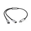 D3LX0Z1 USB C Male to Double USB C Female Splitter Type C Hub for Type C Gaming Handle Charger Powerbanks Adapter(1 to 2) view 1