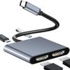 5MNG0Y8 USB C to Dual HD Display Adapter Docking Station Hub Two Monitors for Windows10/11 Laptop Mirror and Extend Mode(2in1) view 2