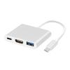 5MNG0Y8 4 in 1 USB Type-C to HDMI Ethernet Network Card + Type-C PD Hub Adapter Cable(3 in 1 Silver) view 1