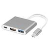 5MNG0Y8 4 in 1 USB Type-C to HDMI Ethernet Network Card + Type-C PD Hub Adapter Cable(3 in 1 Silver) view 2
