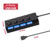 5MNG0Y8 USB HUB USB 2.0 Switch USB Hub 3.0 Adapter Multi Four Ports Hub USB On/Off Switch Portable USB Splitter for PC Laptop view 2