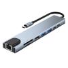 D3LX0Z1 8 in 1 USB C Hub Type C 3.0 to HDMI Adapter with RJ45 SD/TF Card Reader PD Fast Charge view 1