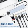 D3LX0Z1 8 in 1 USB C Hub Type C 3.0 to HDMI Adapter with RJ45 SD/TF Card Reader PD Fast Charge view 2