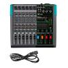 D3LX0Z1 6 Channel Audio DJ Mixing Console 256 Digital Effects USB PC Sound Audio Mixer with 48V for Karaoke Church Singing view 1