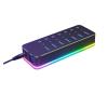 5MNG0Y8 RGB USB 3.0 Hub with 7Port 5Gbps Data Transfer Splitter and 14 Modes for Computer Laptop PC Accessories(UK Plug Adapter) view 1