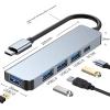 5MNG0Y8 HUB USB3.0 to Multi HDMI Monitor Video Converter RJ45 Ethernet Adapter Docking Station Laptop Splitter(F) view 3