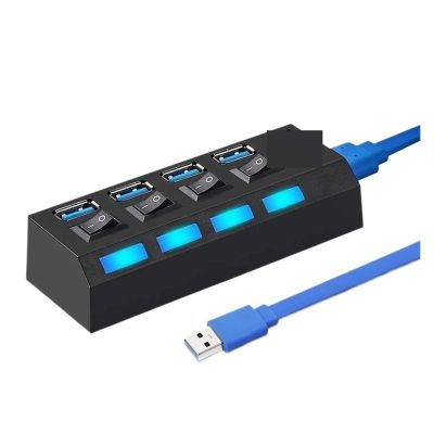 USB HUB 3 0 3.0 USB Splitter 4 7 Ports USB 3 with Power Adapter Multiple Expander 3.0 2.0 Hub(Gray)