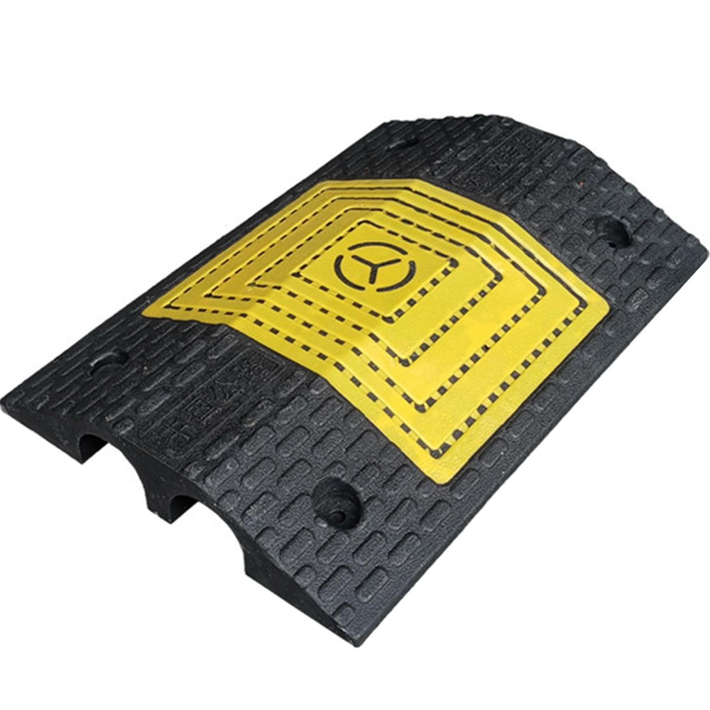 2 Channel Speed Bumps for Driveway, Special Buffer Strips for Mining Areas, Cable Protector Ramp for Driveway School Entrance(51 * 35 * 7cm/20 * 14 * 2.8in)