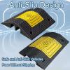 2 Channel Speed Bumps for Driveway, Special Buffer Strips for Mining Areas, Cable Protector Ramp for Driveway School Entrance(51 * 35 * 7cm/20 * 14 * 2.8in) view 4