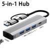 5MNG0Y8 5-in-1 USB-A3.0 Docking Station USB-C Data Transmission Cable Adapter Ethernet Rj45 Gigabit Network Card Type-C Hub for Laptops view 2
