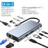 5MNG0Y8 15 in 1 USB C Docking Station USB C Hub Type C Hub Dual HDMI Adapter USB 3.0 10Gbps Splitter RJ45 1000M/USB3.0/PD100W(12 in 1) view 2