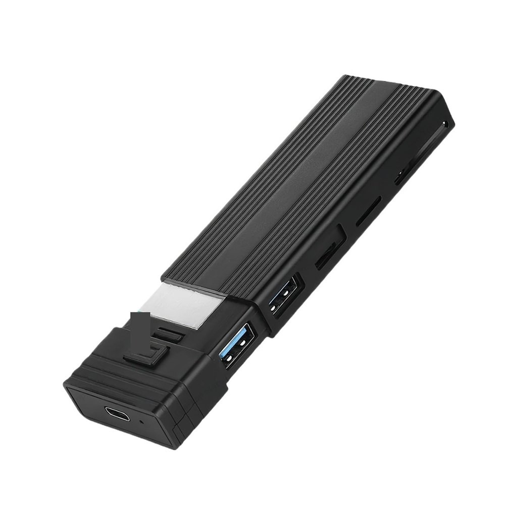 5MNG0Y8 5-in-1 USB C HUB SSD HUB with Disk Storage Function Type C Dock Station USB C Splitter(M.2 SSD Model Gray)