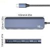 5MNG0Y8 U75B Aluminum USB C Hub 10Gbps 4 in 1 USB 3.2 Adapter with 4 USB 3.2 4 Port USB C Splitter Extender for PC Laptop view 2
