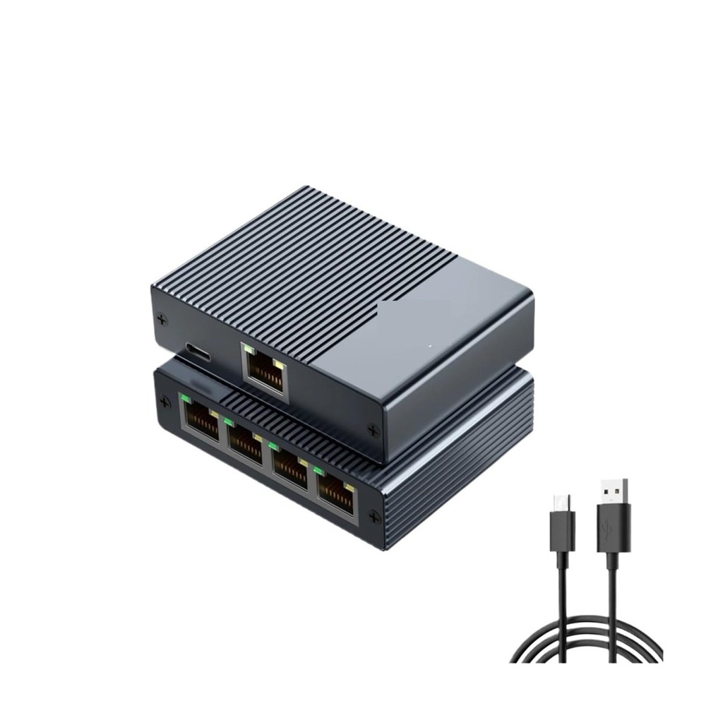 5MNG0Y8 1000Mbps RJ45 Splitter 1 to 2 Ethernet Adapter LAN Connector rj45 Splitter Switch Coupler for PC Laptop TV Box Router(1 to 4)