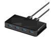 5MNG0Y8 USB 3.0 Switch USB Shared Switcher 2 Inputs 4 Outputs for Laptop PC Keyboard Mouse Printer USB Switch Controller Hub Adapter(Brown) view 1