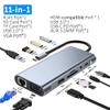 5MNG0Y8 11-in-1 USB C Docking Stations USB C HUB Type C to HDMI Adapter USB 3.0 Splitter Adapter(6-in-1 HDMI) view 2