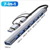 7 Port Multi Splitter Type C HUB 3.0 Adapter PC Laptop Computer Accessories(Type-c) view 2
