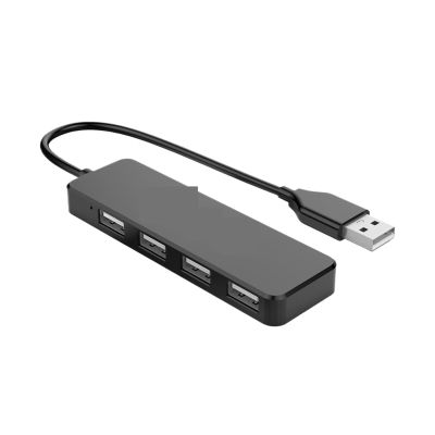 5MNG0Y8 Mini USB HUB Multi 4 Port USB 2.0 Splitter Portable Adapter for Computer Laptops Tablet PC Accessories(Black)