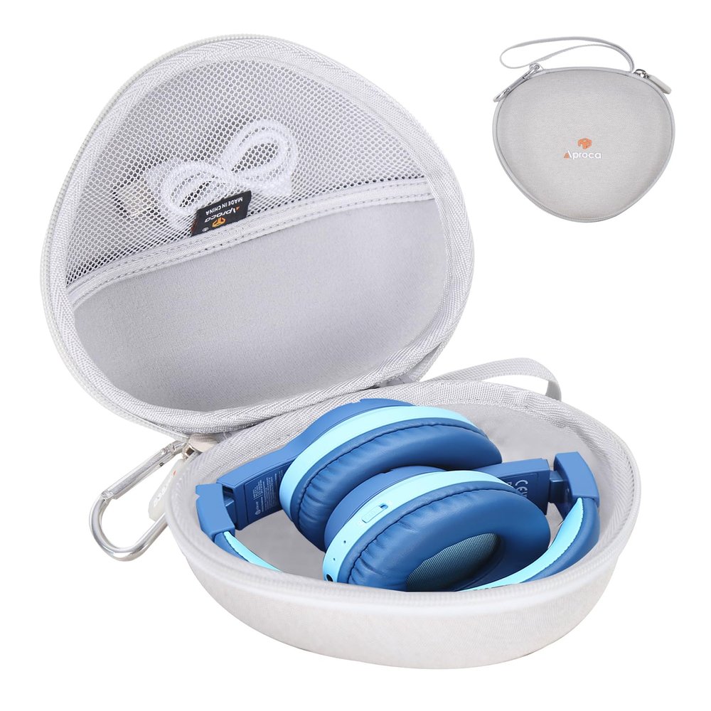 Aproca Kids Headphones Case Compatible with iClever BTH12 / HS19 / BTH26 Kids Bluetooth Headphones, Storage Hard Bag -Grey (Case Only)