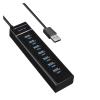 5MNG0Y8 USB 3.0 2.0 HUB Cable Splitter USB Disk Keyboard Mouse Fan Hard Disk Light Adapter with DC Power Supply Port for Laptop Notebook(7 Port USB2.0) view 1