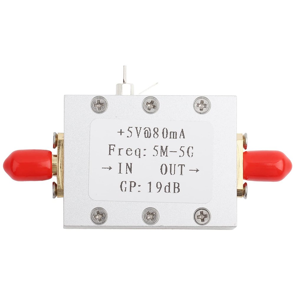 Grcfumo 5M to 5GHz Wideband RF Signal Amplifier, Gain Broadband Amplification, Low Noise Receiver Module for Field Signal Boosting Tasks