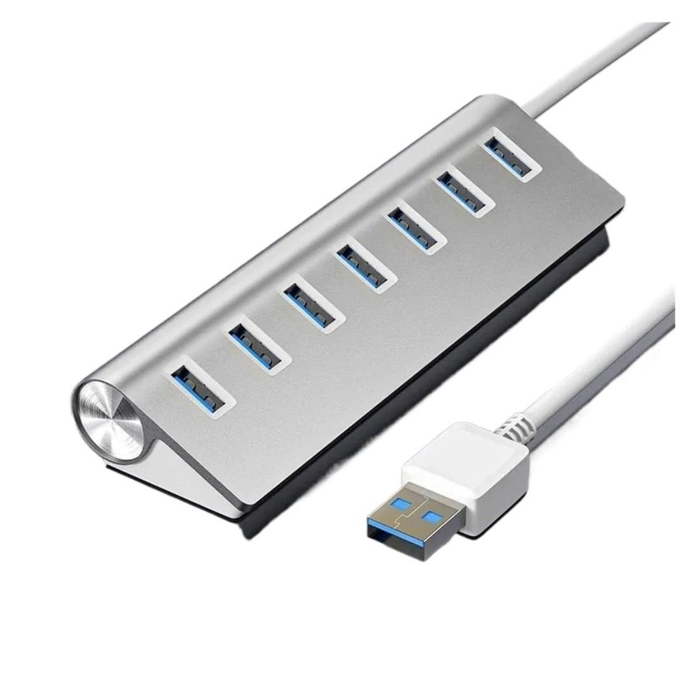5MNG0Y8 USB 3.0 HUB 7Ports Aluminum Splitter Adapter USB C Docking Station Multiple PortComputer Accessories(White)