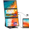 Quad Laptop Screen Extender, 15.6" FHD 1080P Quad Monitor, Combine into One 30" Screen (Landscape/Portrait), Just 1 Cable for 3 Screens, Driver Required, Compatible with Wins & Mac(M1/M2/ M3/M4/M5) view 1