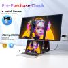Quad Laptop Screen Extender, 15.6" FHD 1080P Quad Monitor, Combine into One 30" Screen (Landscape/Portrait), Just 1 Cable for 3 Screens, Driver Required, Compatible with Wins & Mac(M1/M2/ M3/M4/M5) view 4