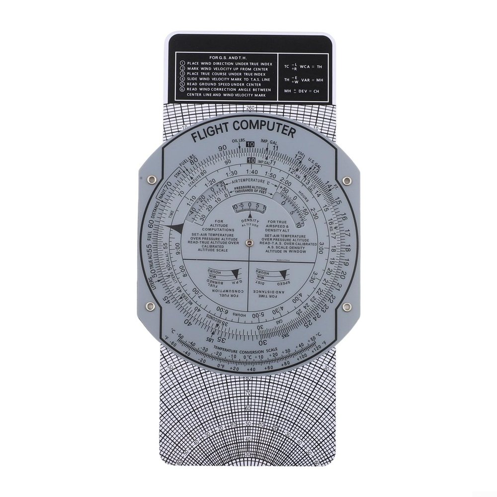 Aviation Flight Computer E6B Navigation Slide Rule With Vector Plotter For Pilot Training And Flight Planning, Portable ABS Flight Ruler 9.05x4.72 In