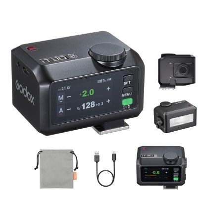 Godox Mini iT30Pro C iT30 Pro C for Canon TTL Flashlight Wireless Touch Screen Portable Flashlight HSS 1/8000 Second Compatible with Mirrorless Cameras External Flash Compatible for Canon Black