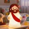 KangTen CHEN Jesus Night Light Rechargeable Bedside Night Light Dimmable Silicone LED Light Ideal for Religious Gatherings, Gifts for Sunday School, Baptism Presents, Easter Egg Decorations (red) view 1