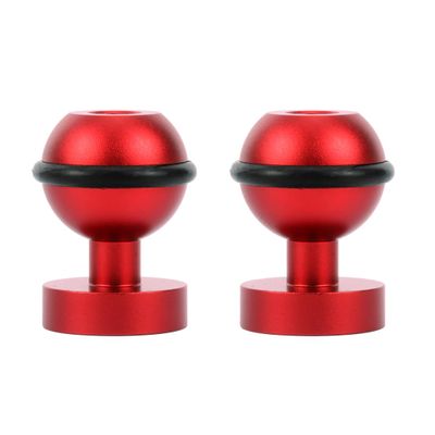NovelGoal Aluminium Alloy Diving Fill Light Arm Bracket 1 Inch Ball Head Adapter Hot Shoe 1/4 3/8 for Hero 13 12 11 10 9 8 7 6 Action Camera (Red*2)
