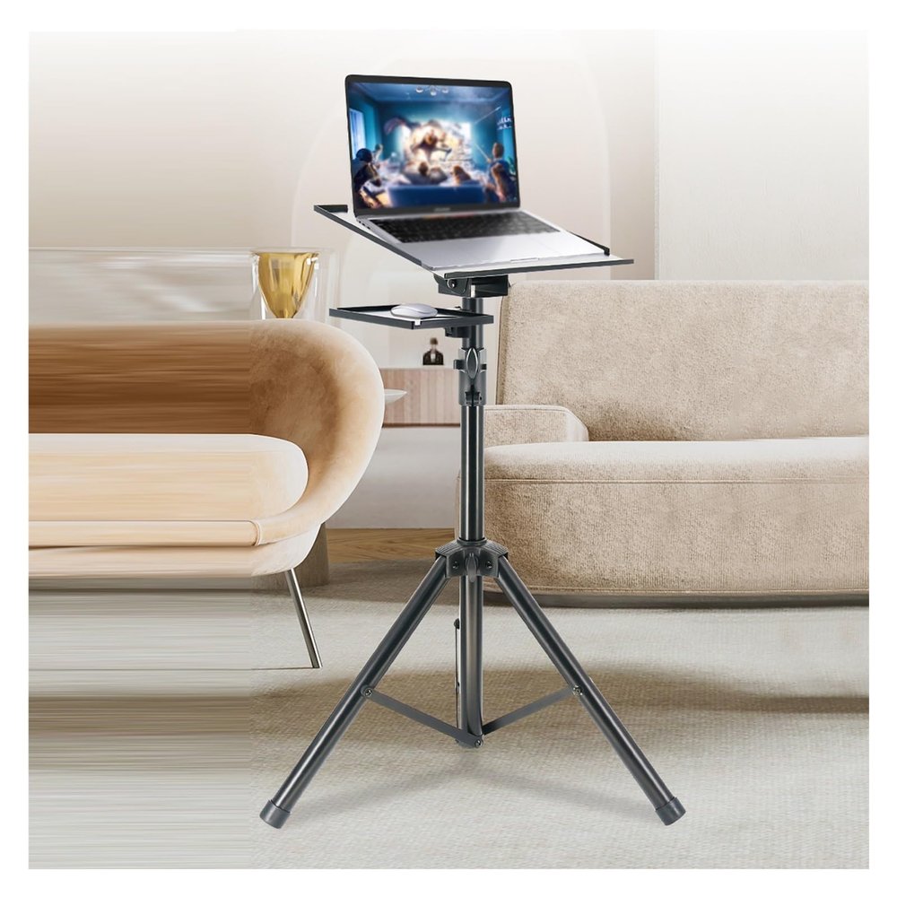 Laptop Floor Stand,Portable Steel Projector Tripod,Adjustable Workbench with Tray,for Home Outdoor Office,Load 50kg