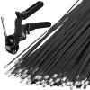 100PCS Heavy-Duty Metal Zip Ties with Cable Tie Gun for Fastening and Cutting, 11.8 Inch UV-Resistant Black Stainless Steel Ties for Fence, Pipe, Exhaust, Vehicle & Farm Use view 1