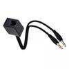 2X Professional RJ9 4P4C Female to 3.5mm Male Adapter Cable Headphone Telephone Splitter Converter Cable, Black, 13.78inch view 1