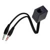 2X Professional RJ9 4P4C Female to 3.5mm Male Adapter Cable Headphone Telephone Splitter Converter Cable, Black, 13.78inch view 2