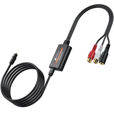 Neoteck SPDIF to RCA+3.5mm Optical to Analog Audio Adapter 192kHz DAC Converter with Built-in Amplifier Chip for HDTV Set-Top Box DVD Blu-Ray Players