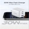 UGREEN 3-Port 30W USB C Charger Block, GaN II Type C Fast Charging, White view 3